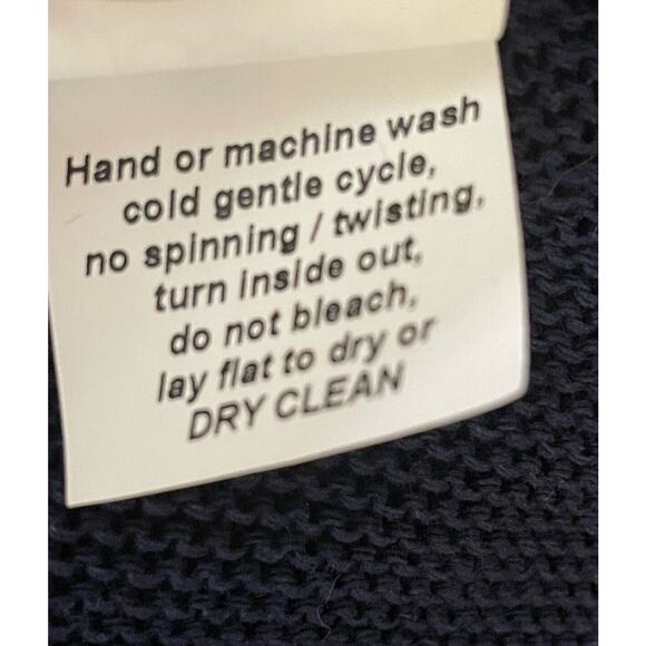 JASKAR Knit Cardigan Sweater Navy White Hand Painted Wearable Art Women S/M/L - Picture 16 of 16